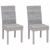 vidaXL Dining Chair GENDT 2 pcs Solid Mahogany Wood White Wash