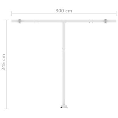 vidaXL Manual Retractable Awning with LED 300x250 cm Anthracite