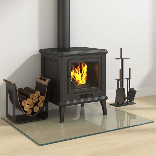 vidaXL Fireplace Glass Plate Rectangular 80x60 cm