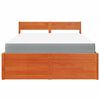 vidaXL Bed with Drawers and Mattress Wax Brown 120x200 cm Solid Wood Pine