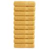 vidaXL Premium Shower Towels "SOLUND" 10 pcs Gold 70x140 cm 600 gsm