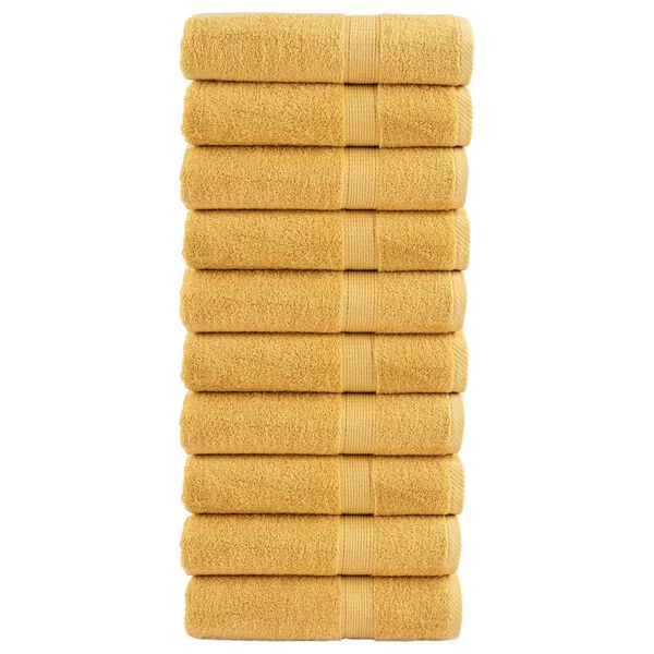 vidaXL Premium Shower Towels "SOLUND" 10 pcs Gold 70x140 cm 600 gsm