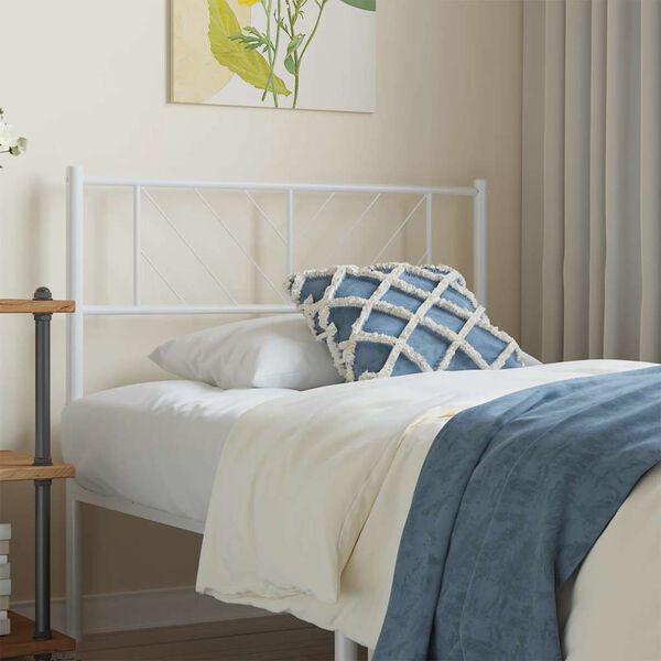 vidaXL Metal Replace Headboard White 107 cm