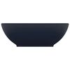 vidaXL Luxury Basin Oval-shaped Matt Dark Blue 40x33 cm Ceramic