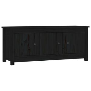 vidaXL Shoe Cabinet Black 110x38x45.5 cm Solid Wood Pine