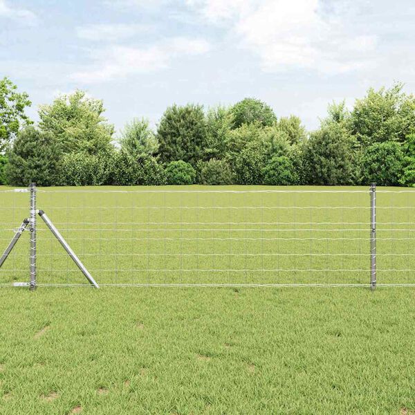 vidaXL Euro Fence Silver 0.8 x 10 m Hot dip galvanized iron
