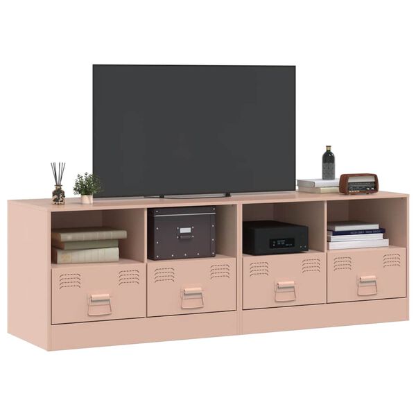 vidaXL TV Cabinets 2 pcs Pink 67x39x44 cm Steel
