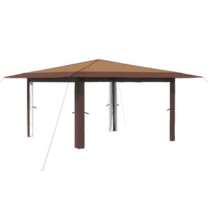 vidaXL Gazebo without Sidewall 4 x 4 m Beige and Brown