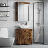 vidaXL Bathroom Furniture Set TULUM Smoked Oak Engineered Wood