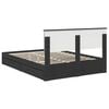 vidaXL Storage Bed with Headboard Black 140 x 190 cm Engineered Wood