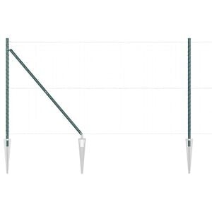 vidaXL Ground Spike Fence Post 13 pcs Green Powder-Coated Steel