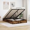 vidaXL Ottoman Bed Frame Smoked Oak 193 x 120 x 25 cm Engineered Wood
