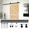 vidaXL Sliding Door Natural and Black 80 x 210 cm Solid Pine Wood
