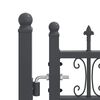 vidaXL Fence Gate with Spear Top with Lock Grey 404 x 150 cm Steel