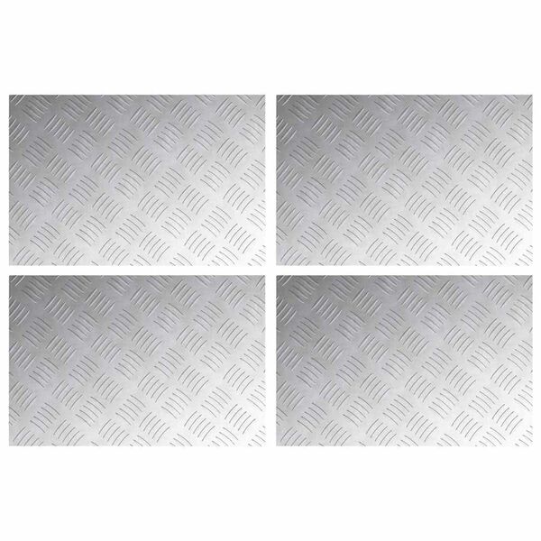 vidaXL Stair Tread Rectangular 4 pcs Silver 60 x 40 cm Aluminium