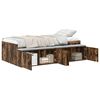 vidaXL Bed Frame with Drawer Smoked Oak 90 x 200 cm Engineered Wood