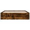 vidaXL Bed Frame with Drawers without Mattress Smoked Oak 120x190 cm Small Double