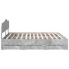 vidaXL Bed Frame with Drawer Concrete Grey 200 x 200 cm Engineer Wood