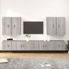 vidaXL 8 Piece TV Cabinet Set Grey Sonoma Engineered Wood