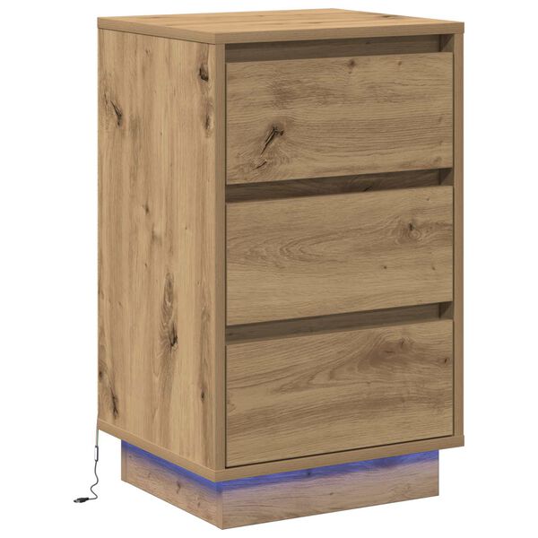 vidaXL Bedside Cabinet Artisan Oak 39 x 34.5 x 65 cm Engineered wood