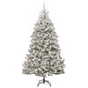 vidaXL Artificial Christmas Tree Green and White 210 cm PVC and Metal