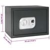 vidaXL Digital Safe with Lock Dark grey 35 x 25 x 25 cm Steel