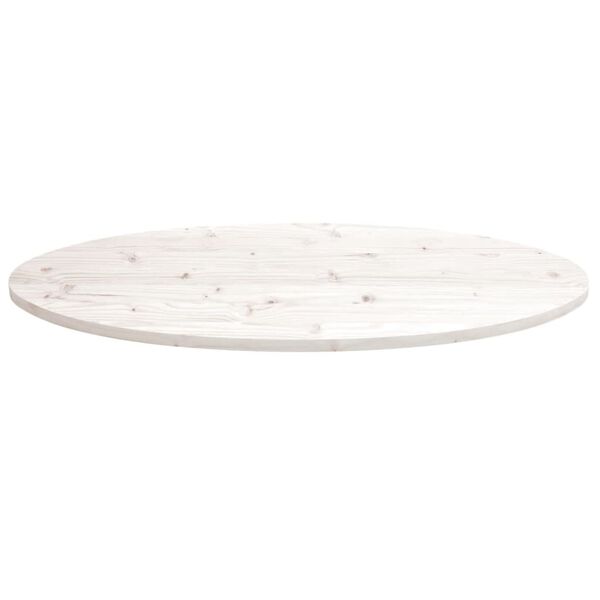 vidaXL Table Top White 110x55x2.5 cm Solid Wood Pine Oval