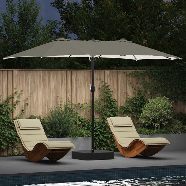vidaXL Garden Parasol Sand and Anthracite 385 x 209 x 244 cm Polyester