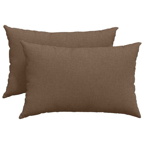 vidaXL Sofa Pillows 2 pcs Brown 60 x 40 cm Fabric
