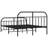vidaXL Metal Bed Frame without Mattress with Footboard Black 183x213cm