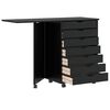 vidaXL Rolling Cabinet with Desk MOSS Black Solid Wood Pine