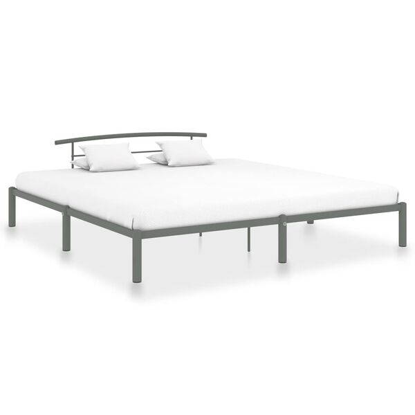 vidaXL Bed Frame without Mattress Grey Metal 200x200 cm