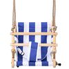 vidaXL Baby Swing with Safety Belt Cotton Wood Blue