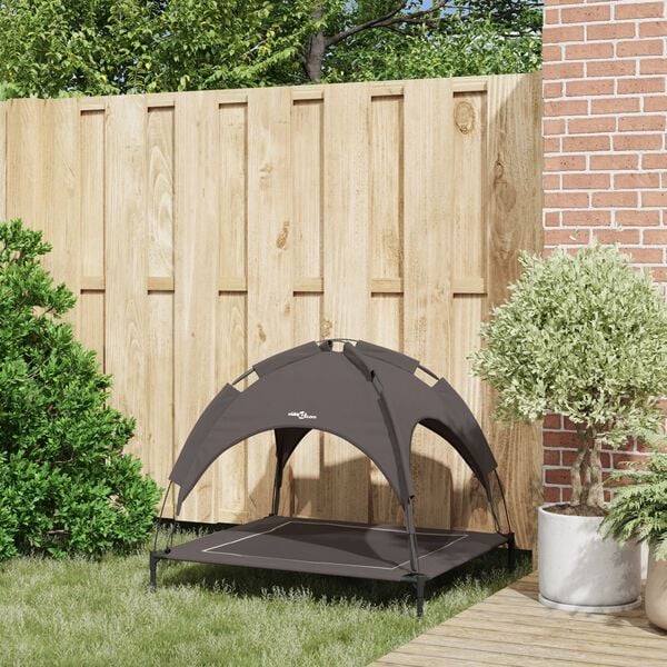 vidaXL Dog Bed Folding Manual Brown 90 x 81 x 80.5 cm Steel