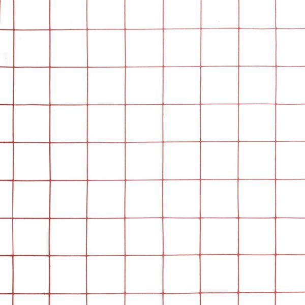 vidaXL Chicken Wire Fence Steel with PVC Coating 10x1.5 m Red