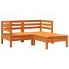 vidaXL Garden Sofa 2-Seater with Footstool Wax Brown Solid Wood Pine