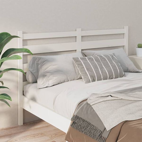 vidaXL Bed Headboard White 156x4x100 cm Solid Wood Pine