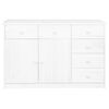 vidaXL Sideboard 6 Drawers White 113x35x73 cm Solid Pine Wood