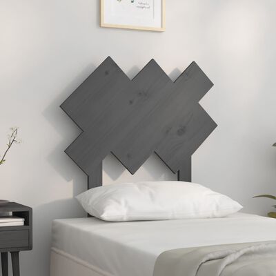 vidaXL Bed Headboard Grey 72.5x3x81 cm Solid Wood Pine