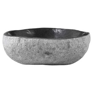 vidaXL Basin Oval Grey (32-37) x (27-30) x 12 cm Riverstone