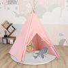 vidaXL Children Teepee Tent with Bag Peach Skin Pink 120x120x150 cm