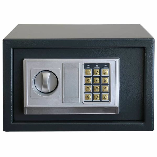 vidaXL Digital Safe with Lock Dark grey 31 x 20 x 20 cm Steel