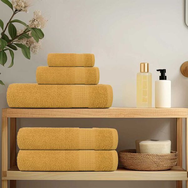 vidaXL Towels "FROGN" 4 pcs Gold 100x200 cm 360 gsm