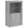 vidaXL Sideboard with LED Lights Grey Sonoma 162x37x100 cm