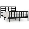 vidaXL Bed Frame without Mattress Black 150x200 cm King Size Solid Wood