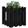 vidaXL Garden Planter with Fence Design Black 40x40x40 cm Solid Wood Pine