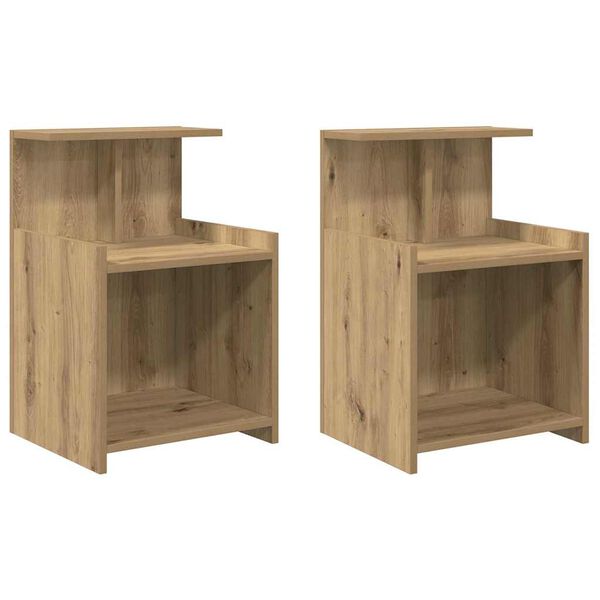 vidaXL Bedside Cabinet 2 pcs Artisan Oak 40 x 35 x 60 cm
