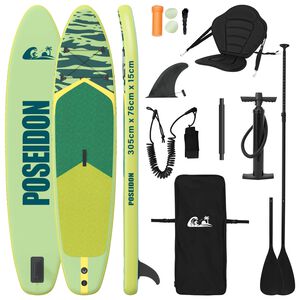 vidaXL SUP Board with Seat 2-in-1 POSEIDON 305 x 76 x 15 cm Green for