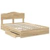 vidaXL Storage Bed with Drawer Sonoma Oak 140 x 190 cm Engineered Wood