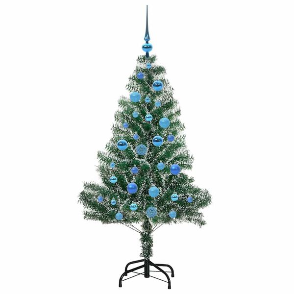 vidaXL Artificial Christmas Tree Snow Flocked with LED Light 150 cm
